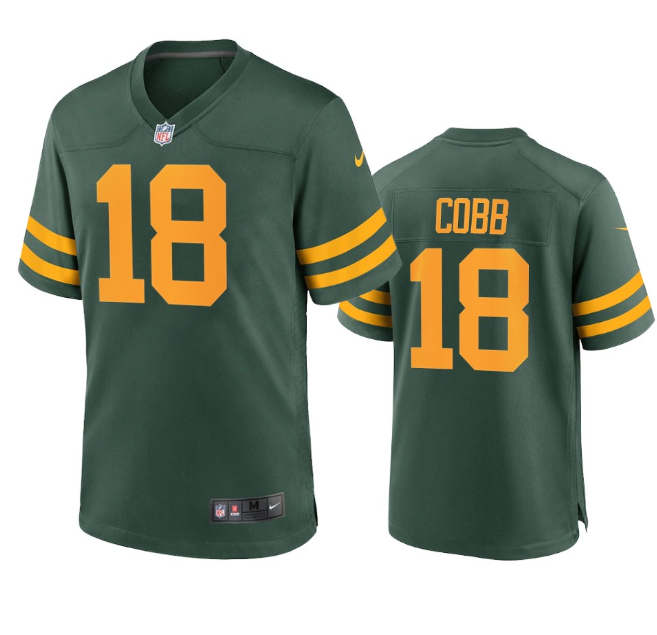 Men's Green Bay Packers #18 Randall Cobb 2021 Green Stitched Football Jersey Men's Green Bay Packers #18 Randall Cobb 2021 Green Stitched Football Jersey